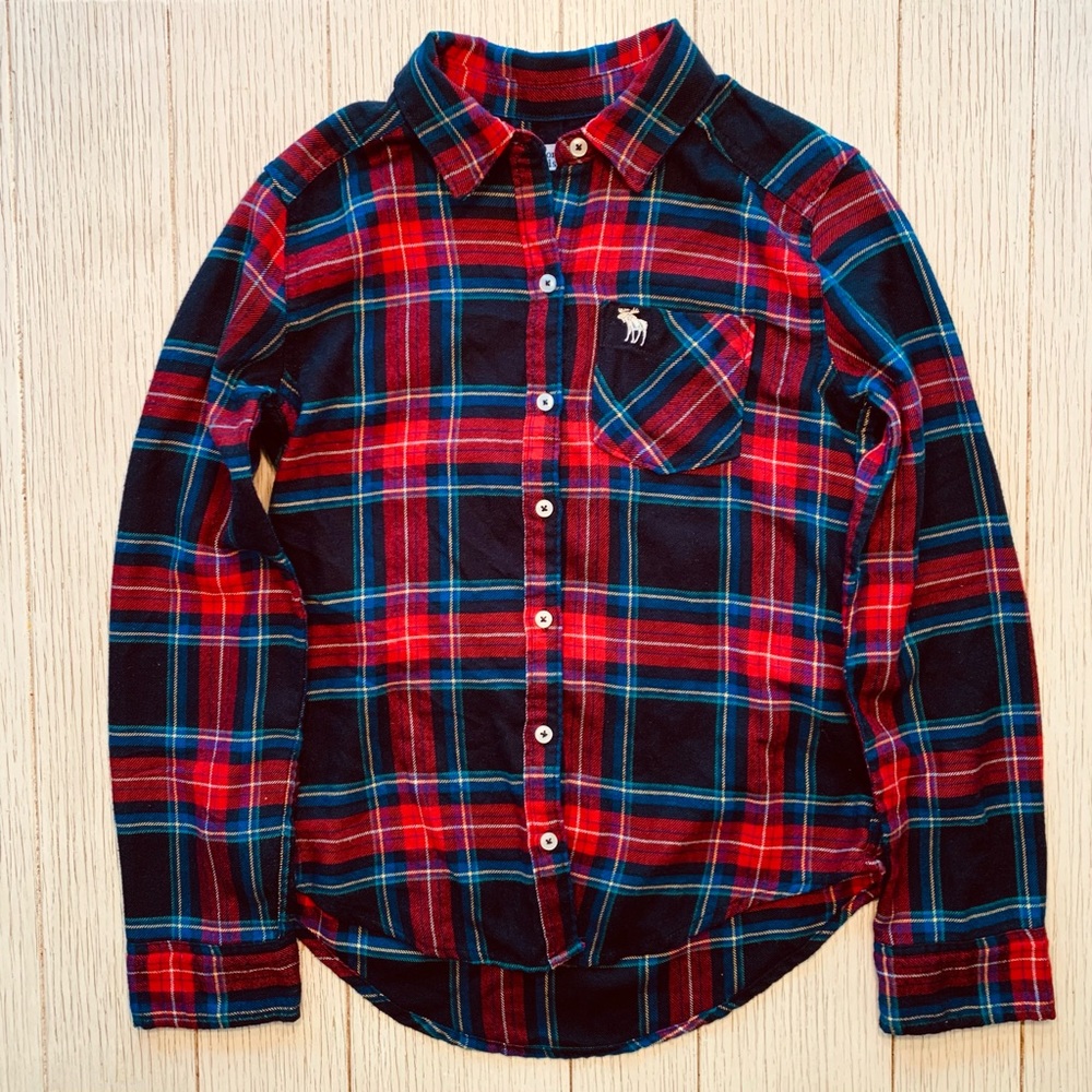 A&F Kids plaid flannel shirt